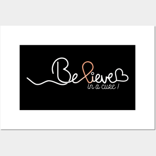 Believe- Endometrial Cancer Gifts Endometrial Cancer Awareness Shirt Posters and Art